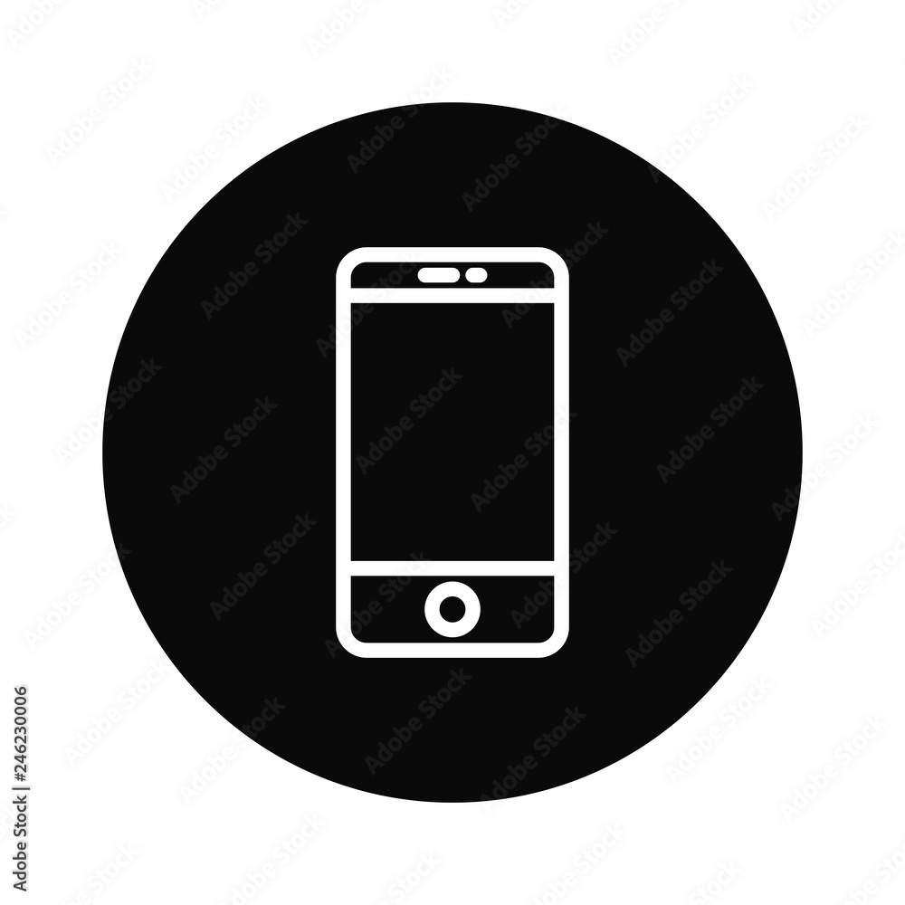 Poster outline smartphone icon vector isolated on white background. modern, linear vector sign for mobile a