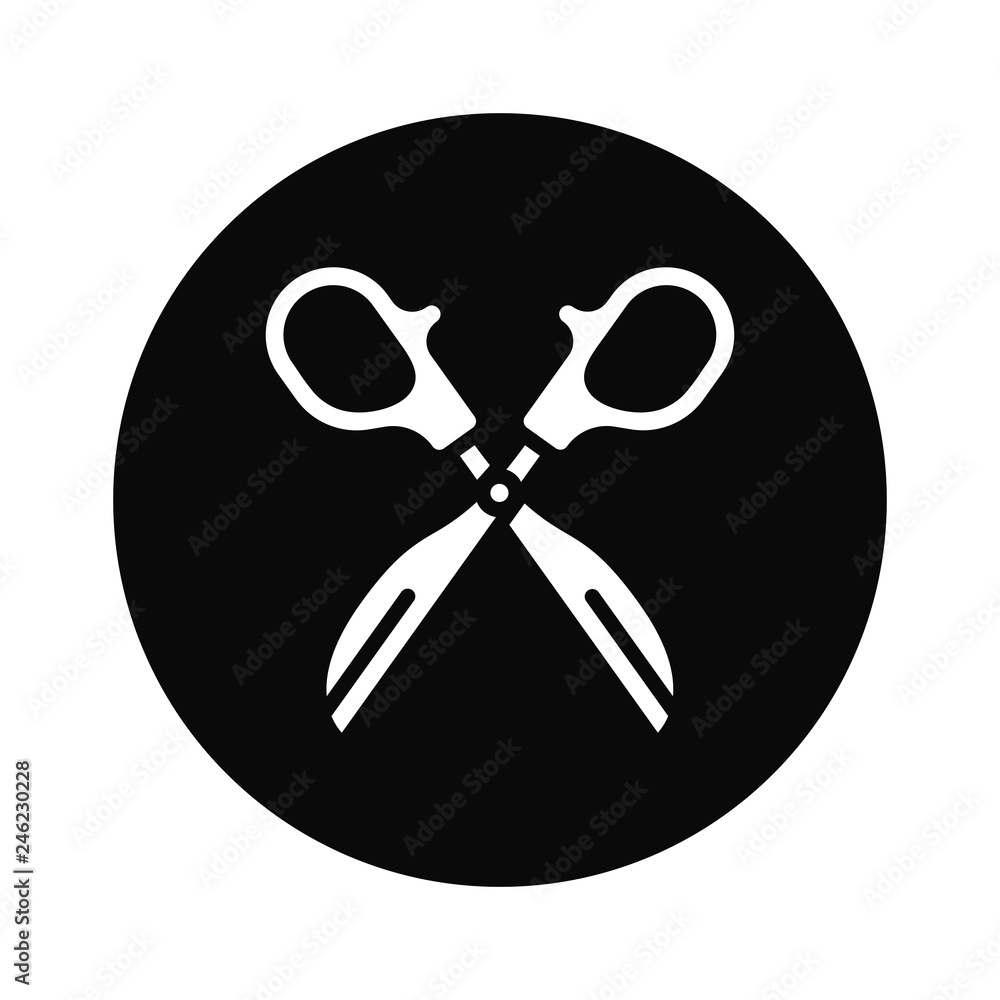 Aufkleber filled scissors icon vector isolated on white background. modern symbol in trendy flat style for mob