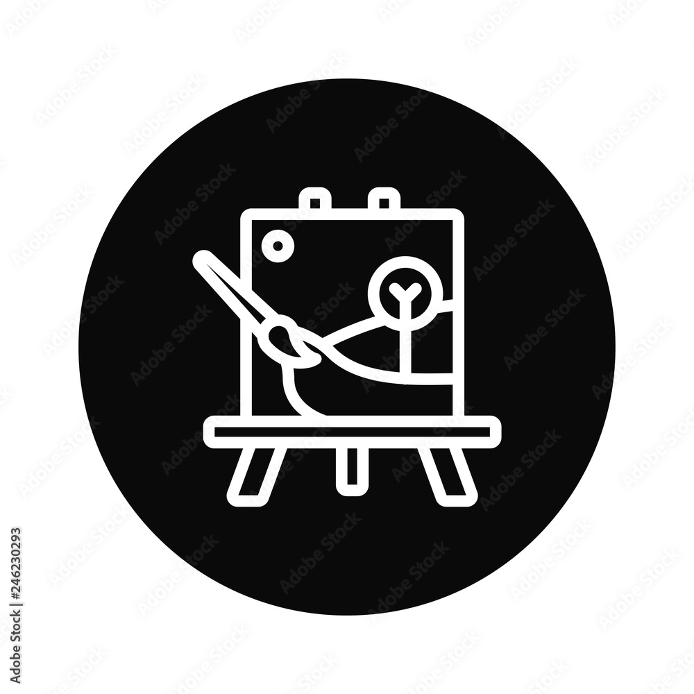 Poster outline painting vector icon isolated on white background. linear symbol for mobile app and web desi