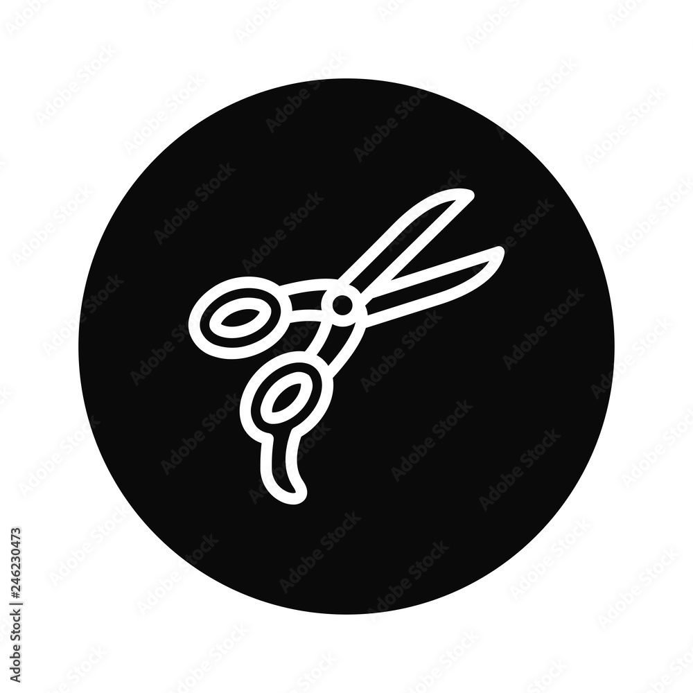 Aufkleber outline scissors icon vector isolated on white background. modern, linear vector sign for mobile app