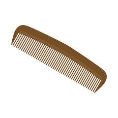 Hairbrush isolated on white background. Brown hairbrush. Vector illustration. EPS 10.