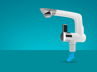 Tap on an isolated background. 3d model - 3d render, 3d image