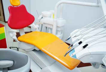 bright color interior of modern pediatric dentistry.