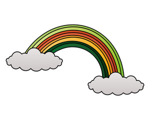 rainbow cloud on white background