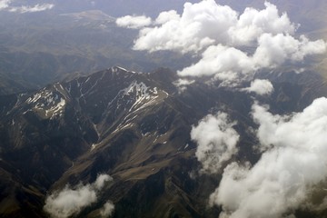 New Zealand mountains from high above