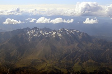 New Zealand mountains from high above