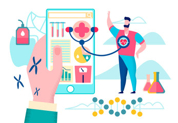 Futuristic Medical App Online Heart Diagnostic.