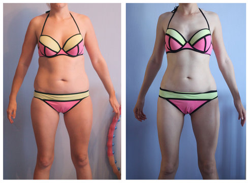woman s body before and after weight loss