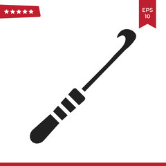 Crochet needle icon vector