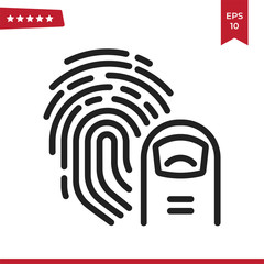 Fingerprint icon vector