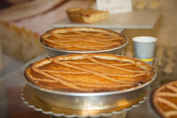 Two Lemon Tarts in Round Metal Containers