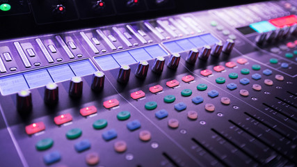 Professional sound control close-up