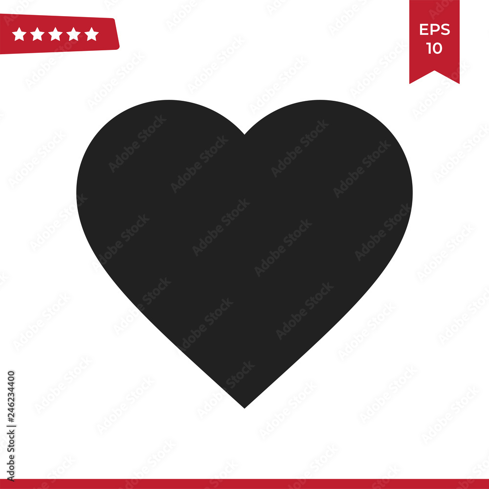 Poster filled heart icon vector isolated on white background. modern symbol in trendy flat style for mobile