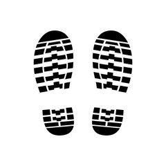 Footprint, icon. Shoes imprint. Abstract concept. Vector illustration on white background.