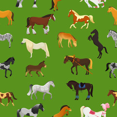 Cartoon horse vector cute animal of horse-breeding or equestrian and horsey or equine stallion illustration animalistic horsy set of pony zebra character isolated background
