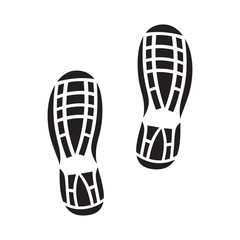 Footprint, icon. Shoes imprint. Abstract concept. Vector illustration on white background.