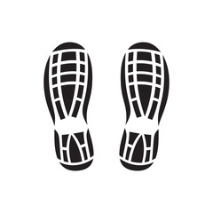 Footprint, icon. Shoes imprint. Abstract concept. Vector illustration on white background.