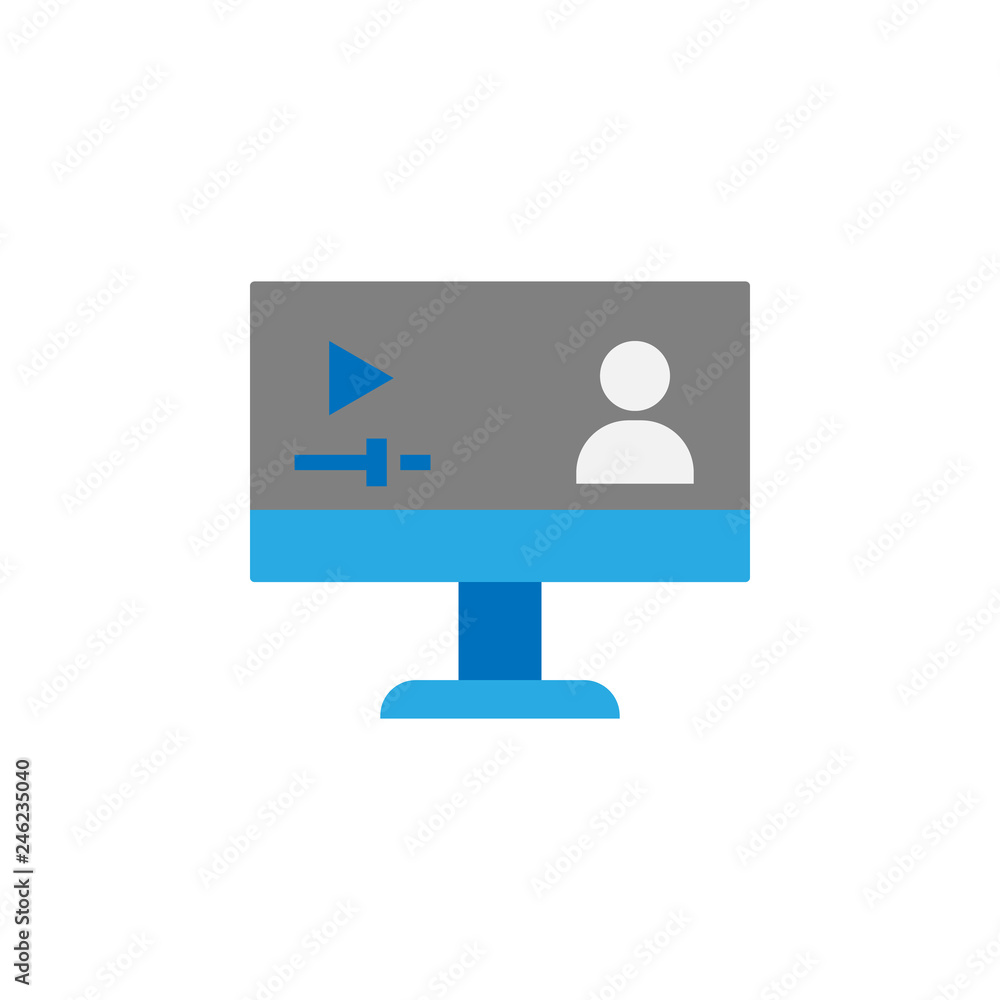 Poster computer and online education icon. element of education icon for mobile concept and web apps. detai