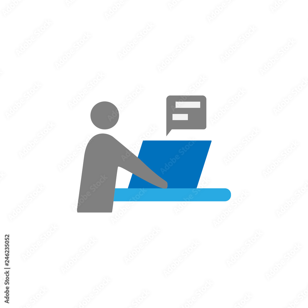 Poster laptop and studying icon. element of education icon for mobile concept and web apps. detailed laptop