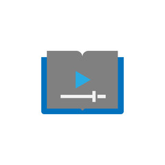 Video training and electronic book icon. Element of education icon for mobile concept and web apps. Detailed Video training and electronic book icon can be used for web and mobile