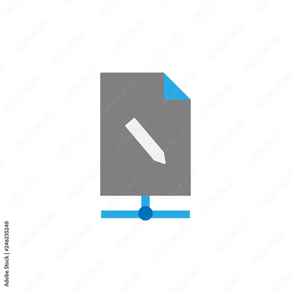 Poster document, pen and network icon. element of education icon for mobile concept and web apps. detailed 