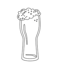 Glass with beer on white background.