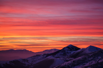 Sunset looking Gran Sasso Mountain