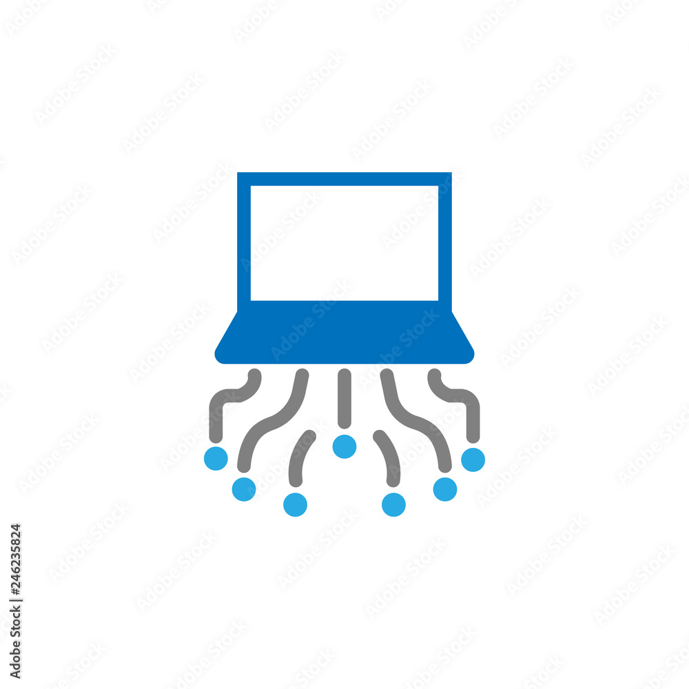 Poster computer and network icon. element of education icon for mobile concept and web apps. detailed compu