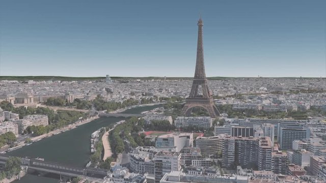 Architecture in the vicinity of the Eiffel tower in the center of Paris