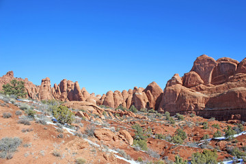 Arches National Park in winter