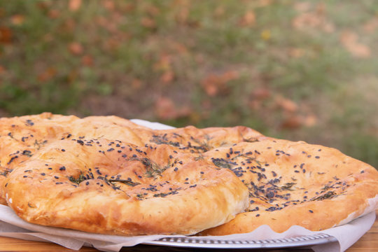 Georgian cuisine khachapuri megruli with cheese and spices