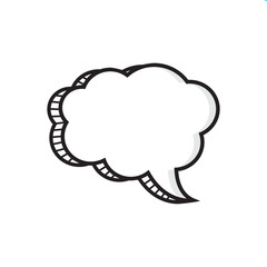 Black and white comic speech bubble. Vector illustration