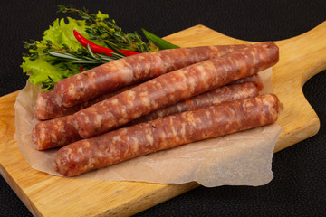 Pork sausages for grill