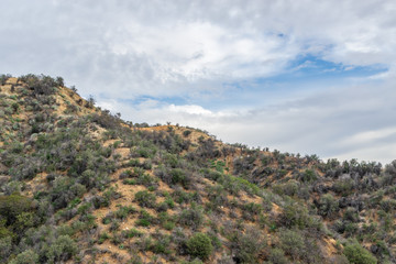 Fototapeta na wymiar winter southern california mountains with storm clouds