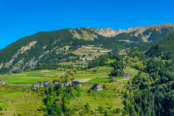a small village situated on slopes of the pyrenees mountains in Andorra