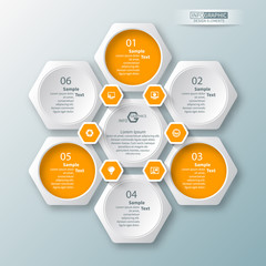 Abstract 3D Paper Infographics. Business template .Vector illustration