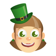 leprechaun girl face character
