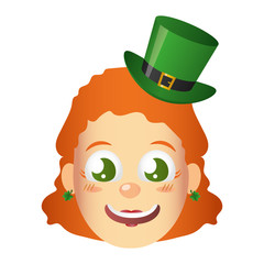 leprechaun girl face character