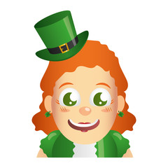 leprechaun girl face character