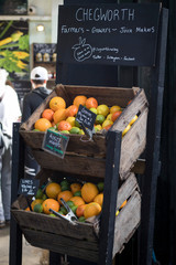 orange and lemon in the box at Borough market
