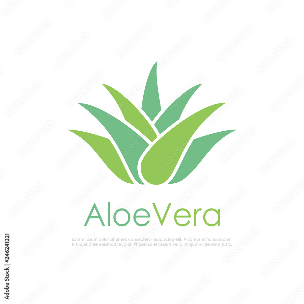 Wall mural aloe vera vector logo