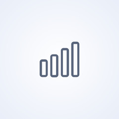 Growth chart, graph, vector best gray line icon