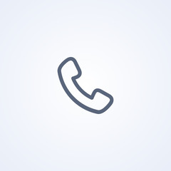 Handset, vector best gray line icon