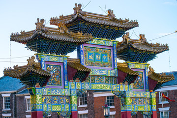 Chinese arc in Liverpool Merseyside England United Kingdom UK