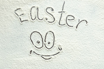 The texture of white flour is spelled Easter and Smiley.