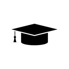 Graduation cap Icon in trendy flat style isolated on white background. Education symbol. Vector illustration