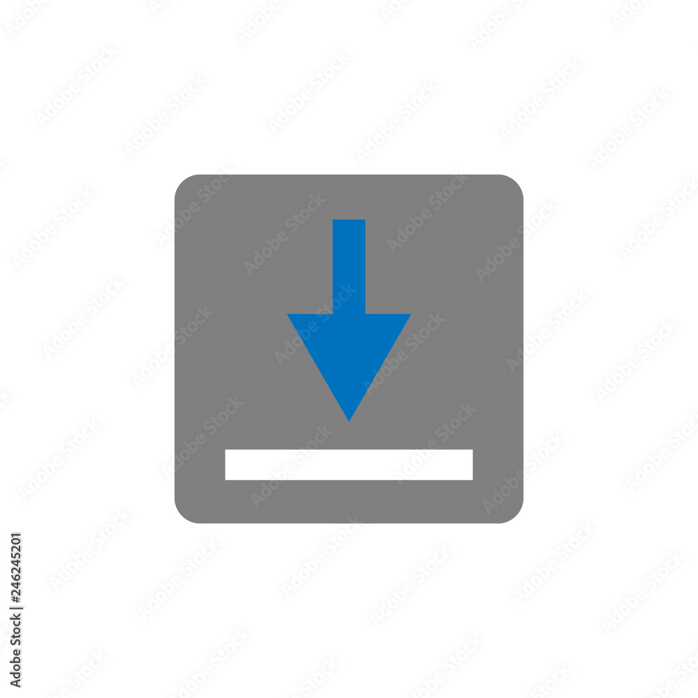 Poster arrow down and save icon. element of user interface icon for mobile concept and web apps. detailed a