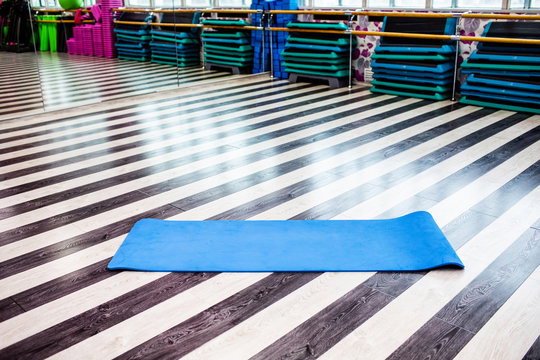 Gym with yoga mat interior