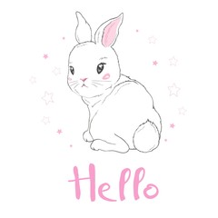 Cute bunny girl with crown. Dream Big Princess