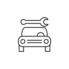 car, wrench outline icon. Can be used for web, logo, mobile app, UI, UX